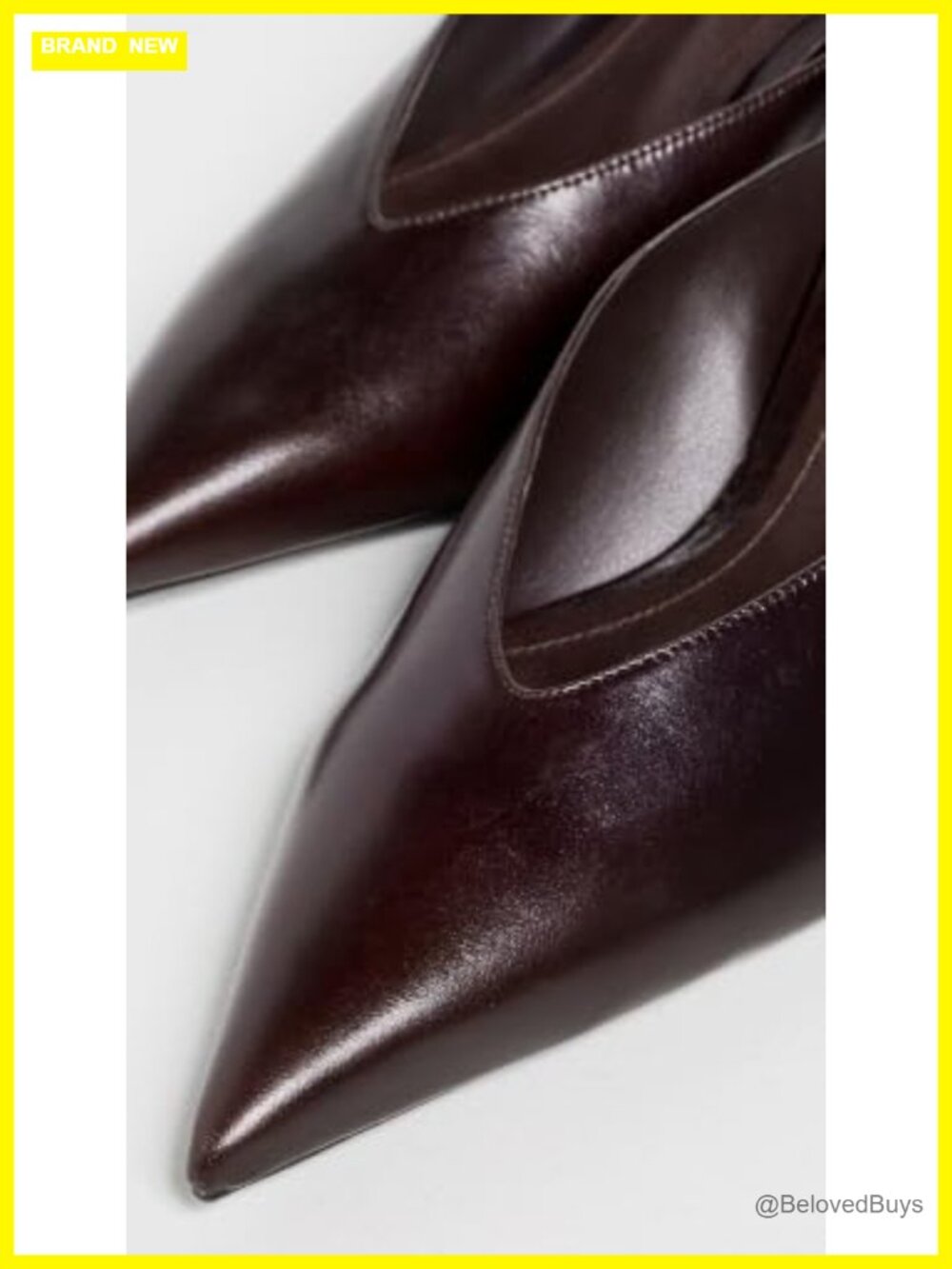 Kitten Heel Pointed Toe Mule Leather Sole Cushioned Pull-On Evening Mule - Picture 3 of 3